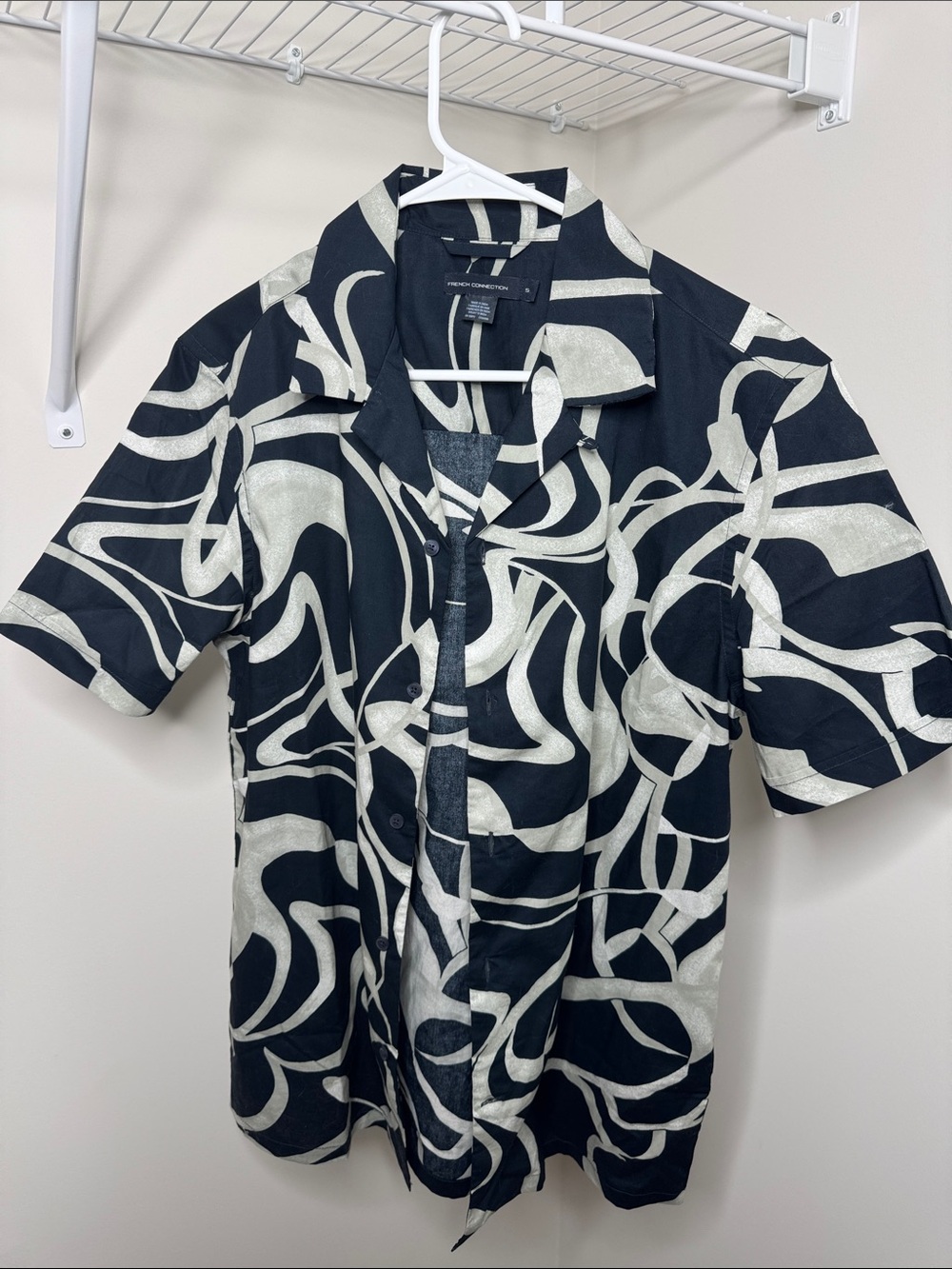 Men's Abstract Print Short-Sleeve Shirt - Black & White